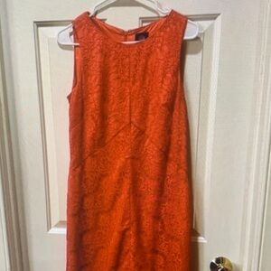 Vince Camuto Vibrant Orange Lace Midi Dress